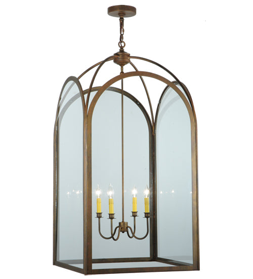 Meyda Tiffany Lighting 136611 Perin Four Light Pendant Decor Bronze / Dark