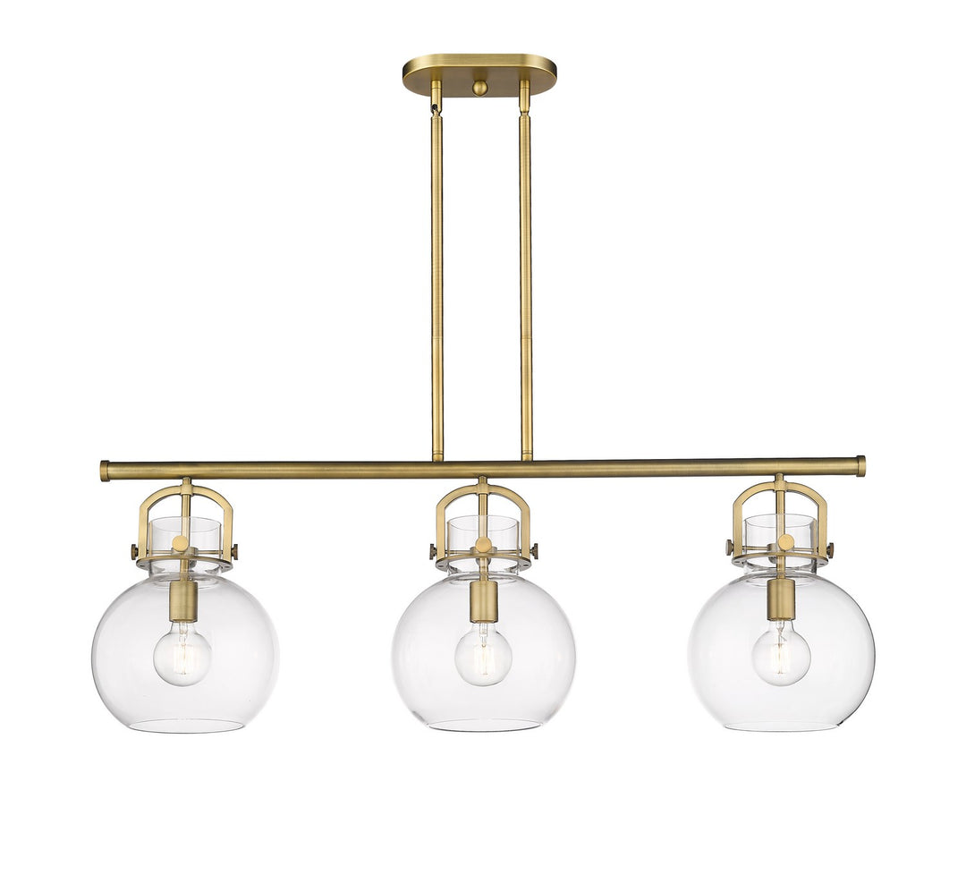 Innovations Downtown Urban 410-3I-BB-G410-10CL Chandelier Light - Brushed Brass