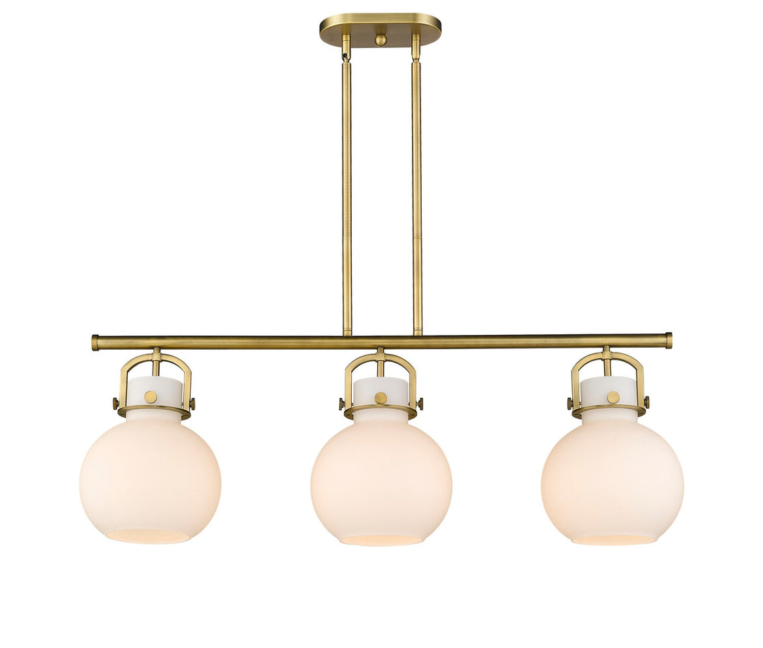 Innovations Downtown Urban 410-3I-BB-G410-10WH Chandelier Light - Brushed Brass