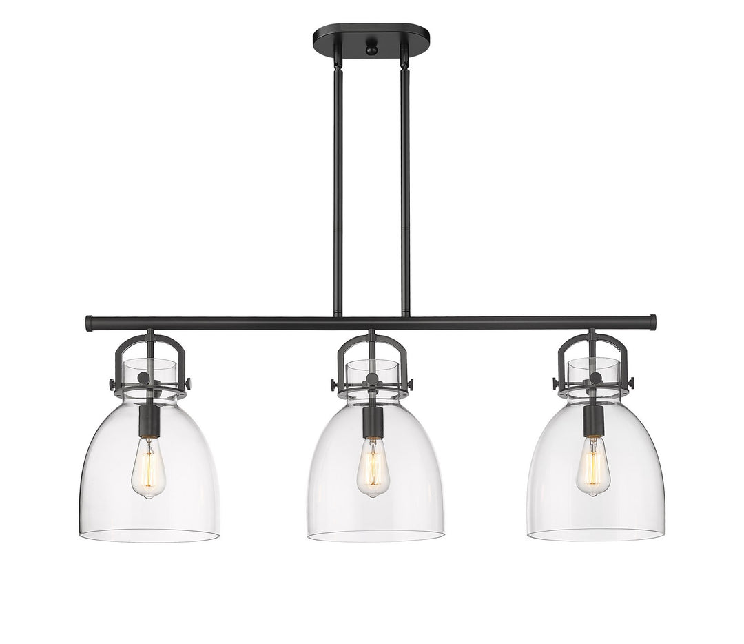 Innovations Downtown Urban 410-3I-BK-G412-10CL Chandelier Light - Matte Black