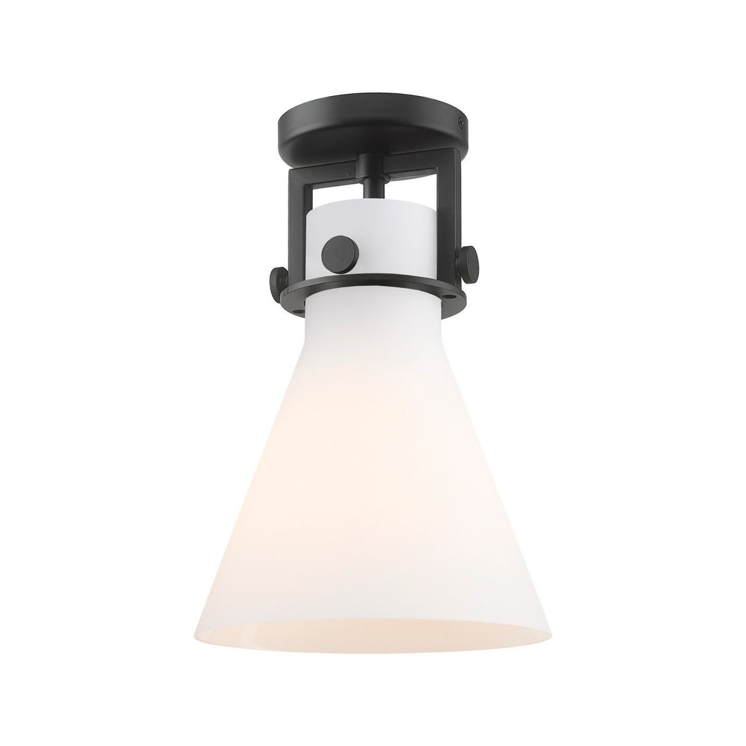 Innovations Newton 411-1F-BK-G411-8WH Ceiling Light - Matte Black