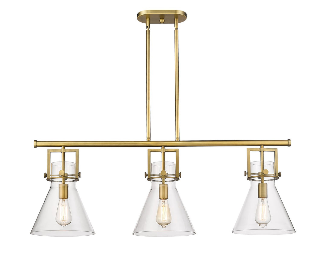 Innovations Downtown Urban 411-3I-BB-G411-10CL Chandelier Light - Brushed Brass