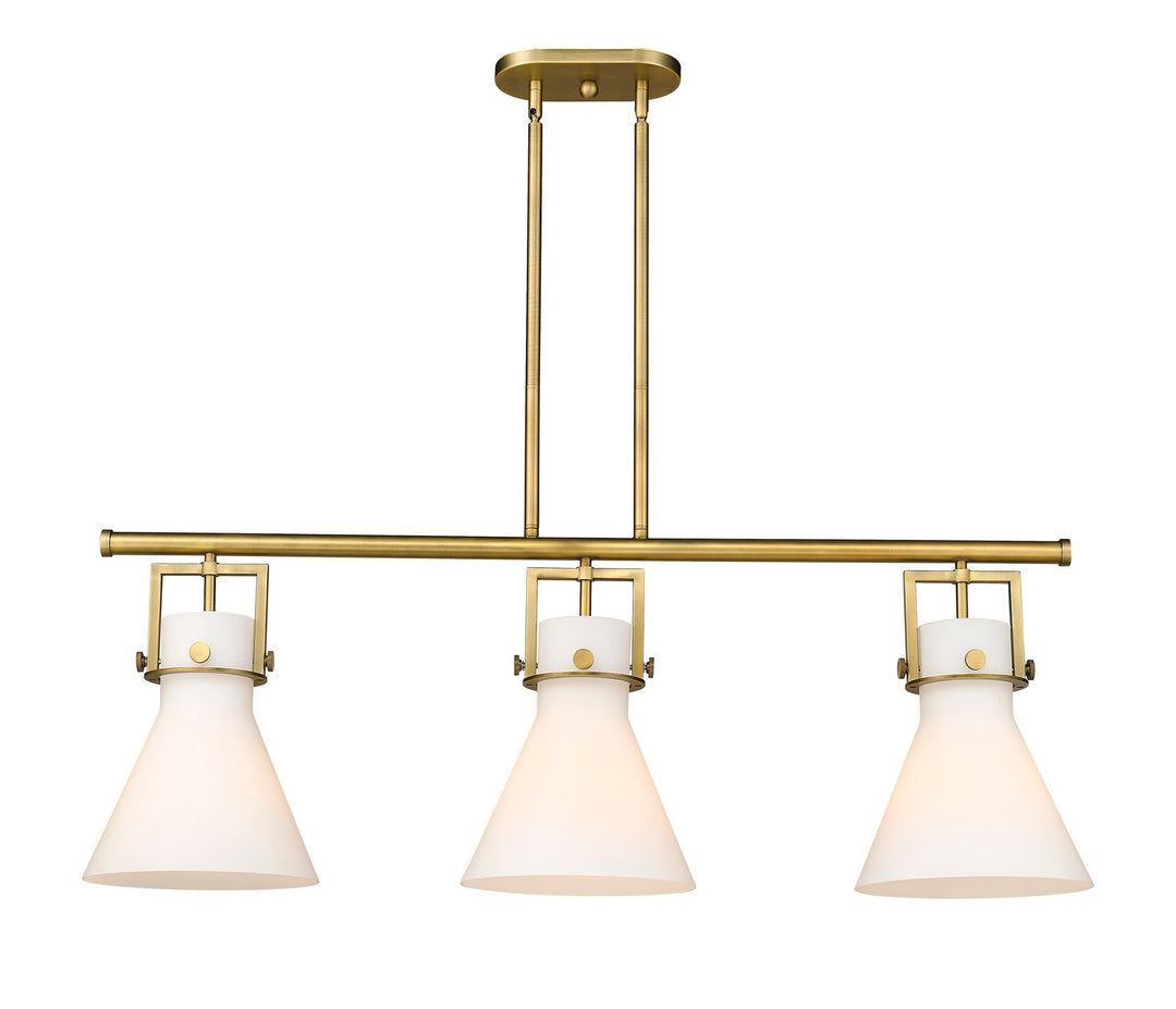 Innovations Downtown Urban 411-3I-BB-G411-10WH Chandelier Light - Brushed Brass