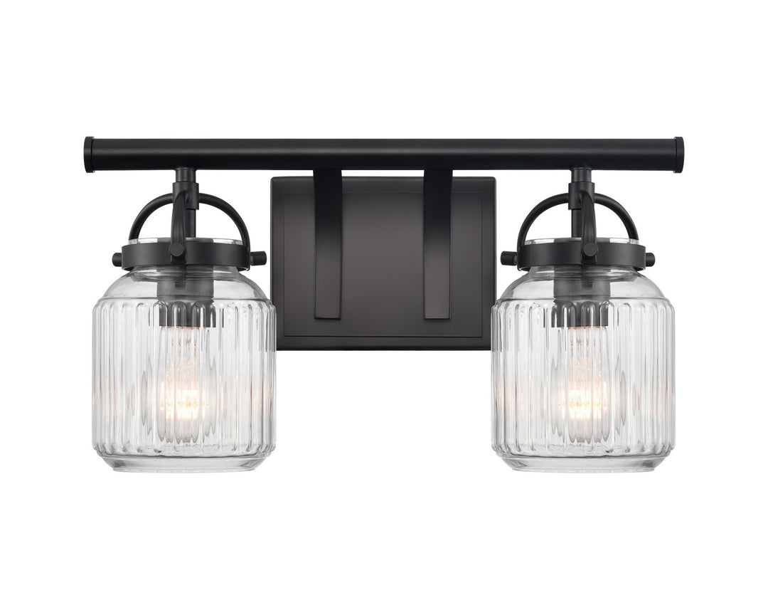 Innovations Downtown Urban 416-2W-BK-G416-6CL Bath Vanity Light 16 in. wide - Matte Black
