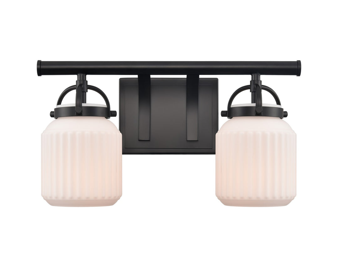 Innovations Downtown Urban 416-2W-BK-G416-6WH Bath Vanity Light 16 in. wide - Matte Black