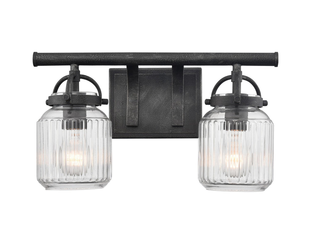 Innovations Downtown Urban 416-2W-WZ-G416-6CL Bath Vanity Light 16 in. wide - Weathered Zinc