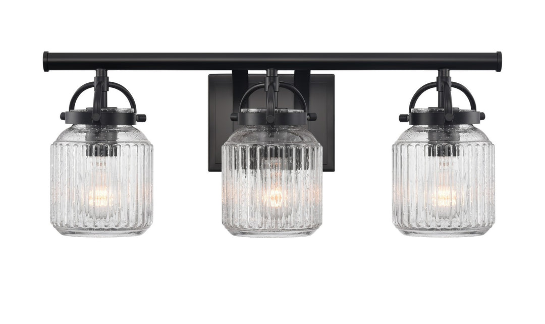 Innovations Downtown Urban 416-3W-BK-G416-6SDY Bath Vanity Light 22 in. wide - Matte Black