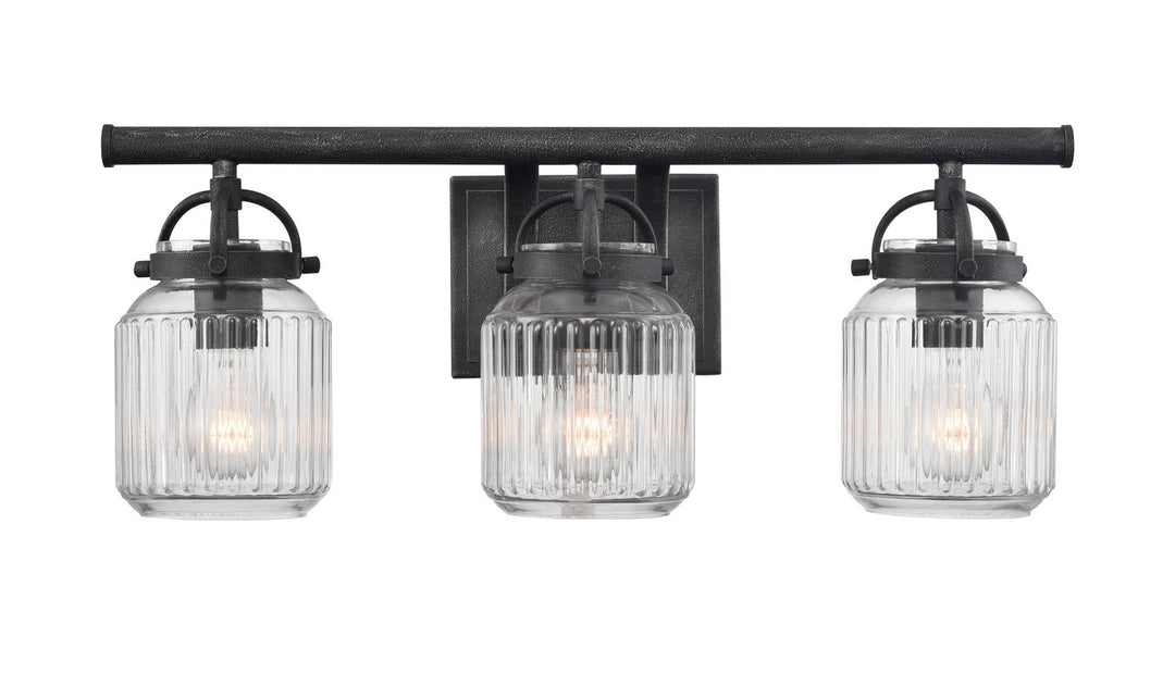 Innovations Downtown Urban 416-3W-WZ-G416-6CL Bath Vanity Light 22 in. wide - Weathered Zinc