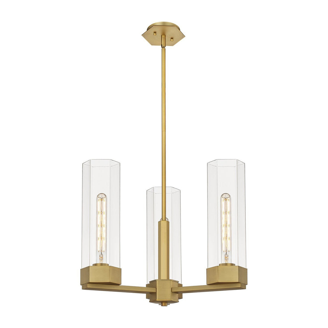Innovations Downtown Urban 427-3CR-BB-G427-14CL Pendant Light - Brushed Brass