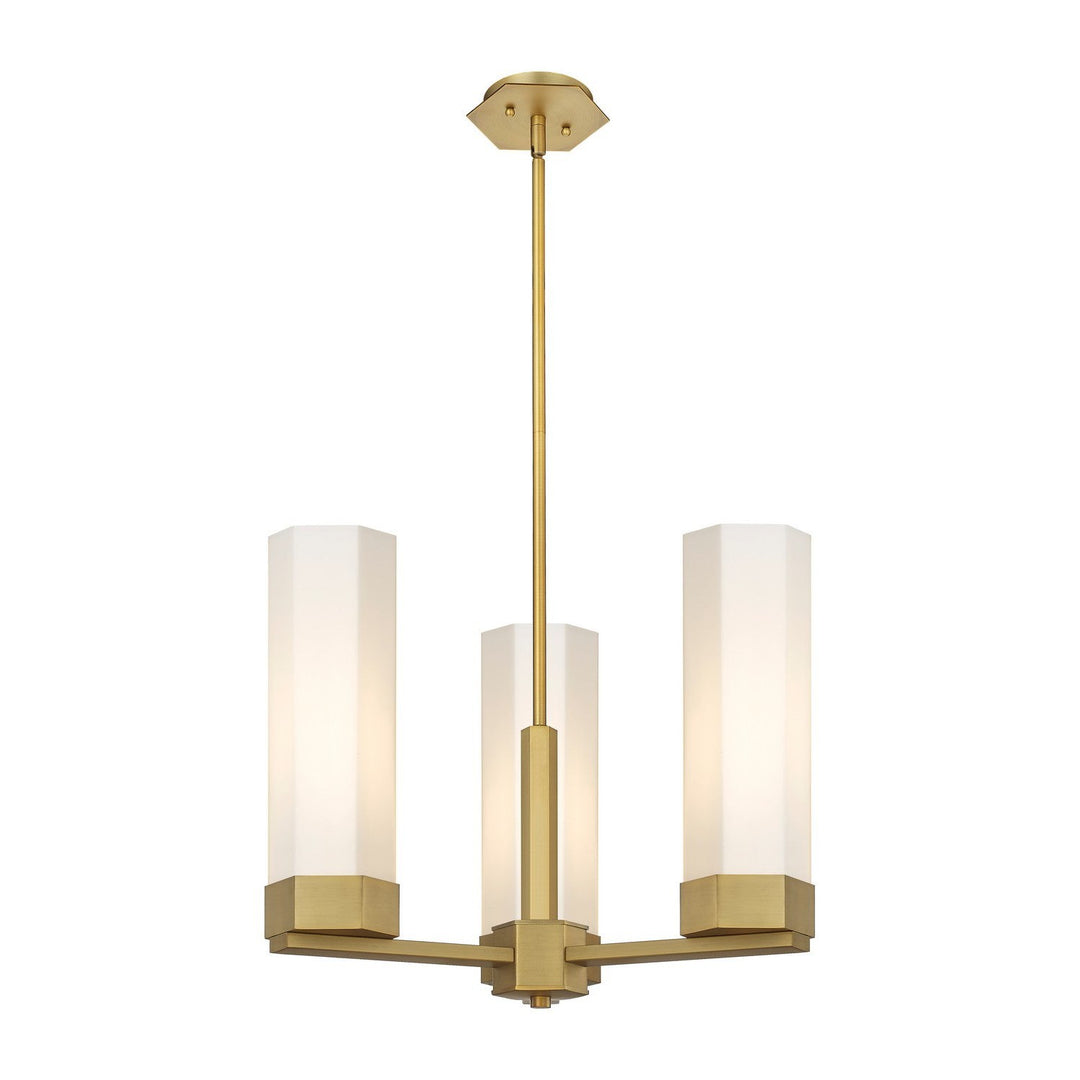 Innovations Downtown Urban 427-3CR-BB-G427-14WH Pendant Light - Brushed Brass