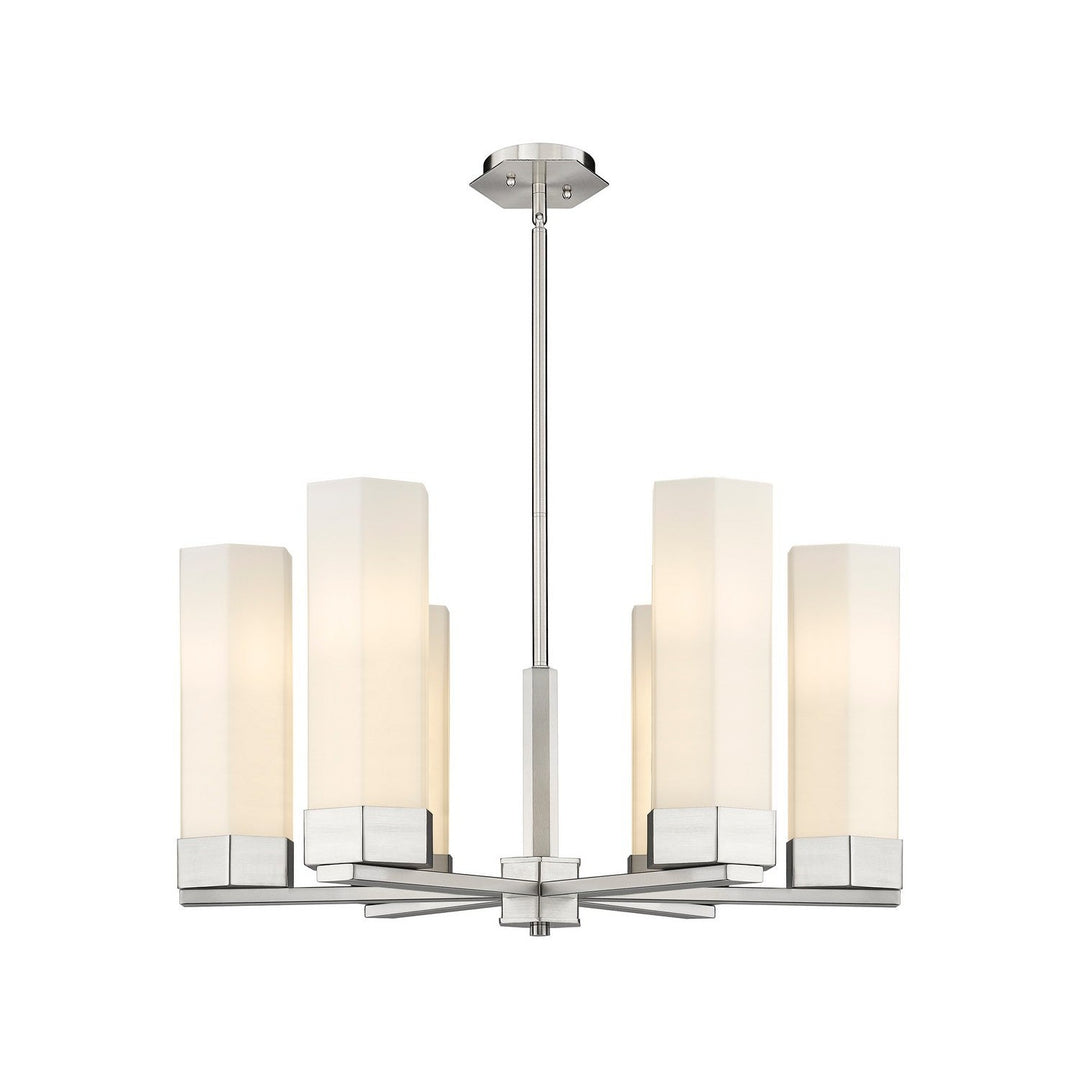 Innovations Downtown Urban 427-6CR-SN-G427-14WH Chandelier Light - Satin Nickel