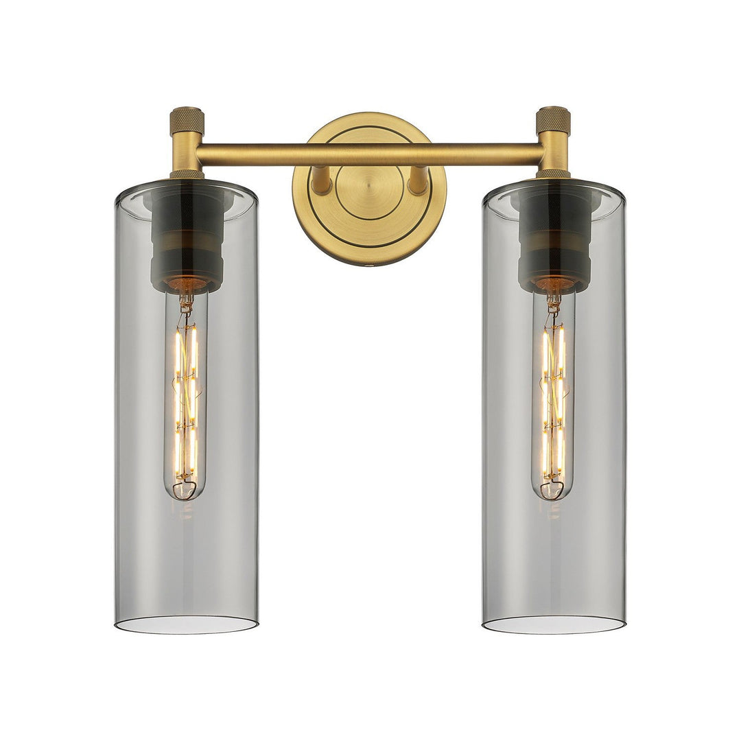 Innovations Downtown Urban 434-2W-BB-G434-12SM Bath Vanity Light 14 in. wide - Brushed Brass