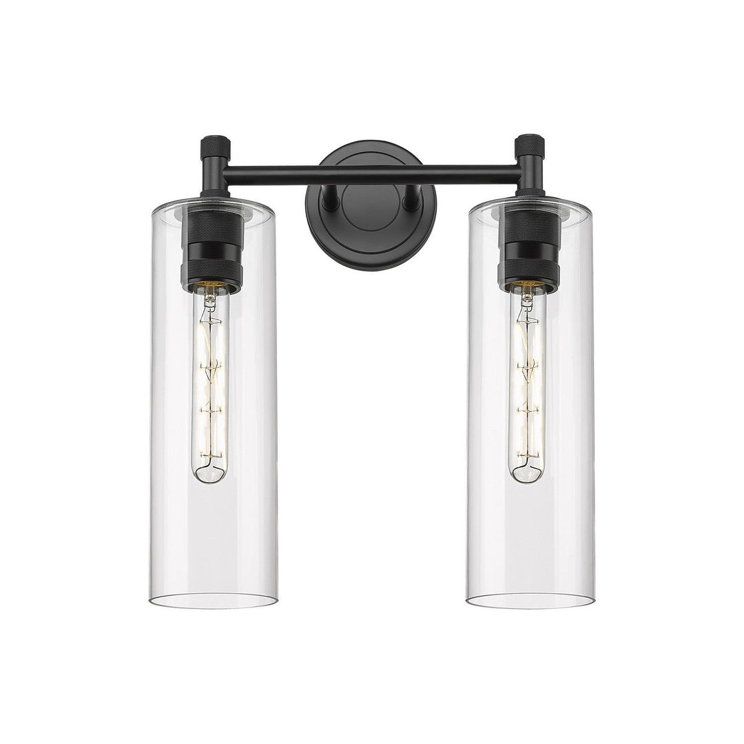 Innovations Downtown Urban 434-2W-BK-G434-12CL Bath Vanity Light 14 in. wide - Matte Black