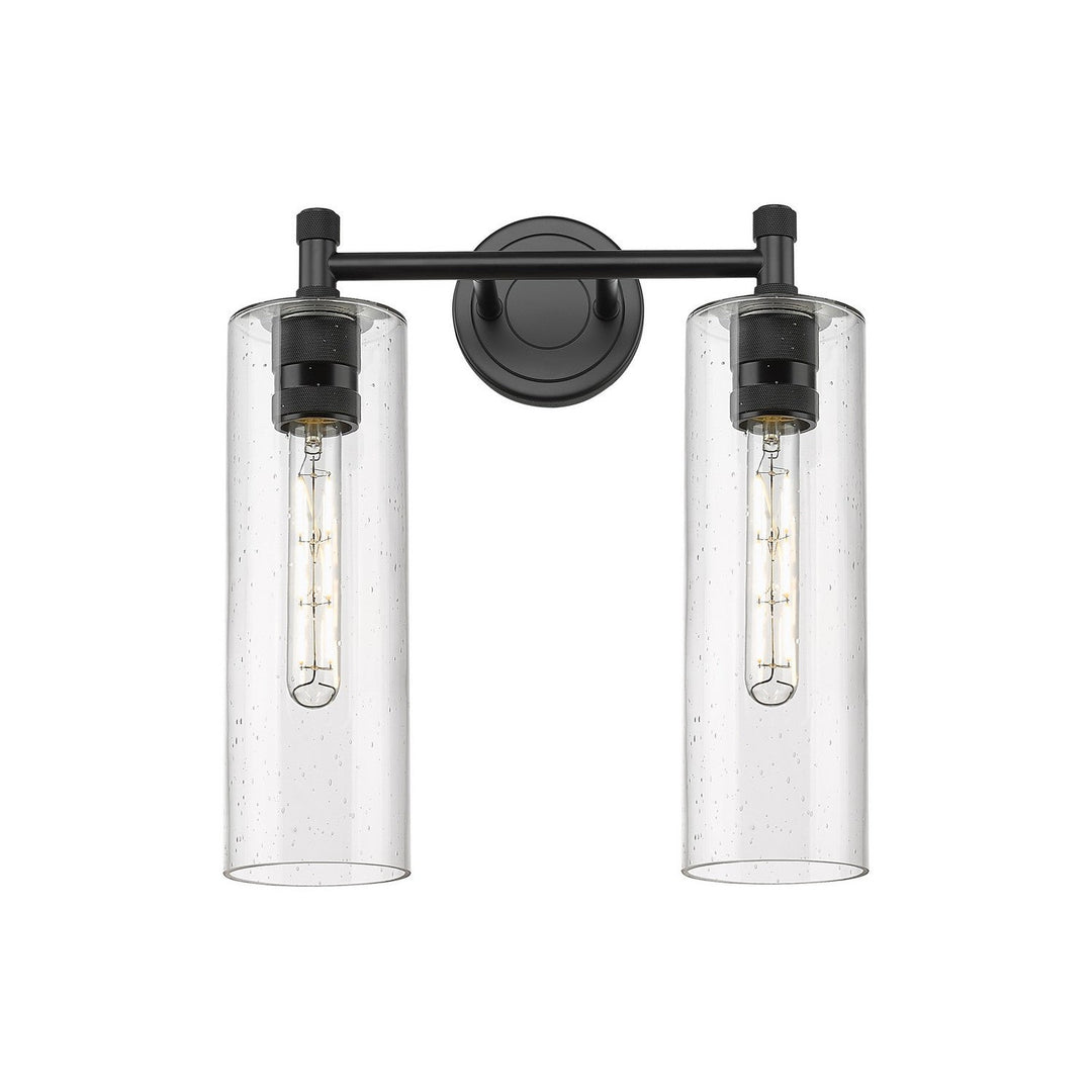 Innovations Downtown Urban 434-2W-BK-G434-12SDY Bath Vanity Light 14 in. wide - Matte Black