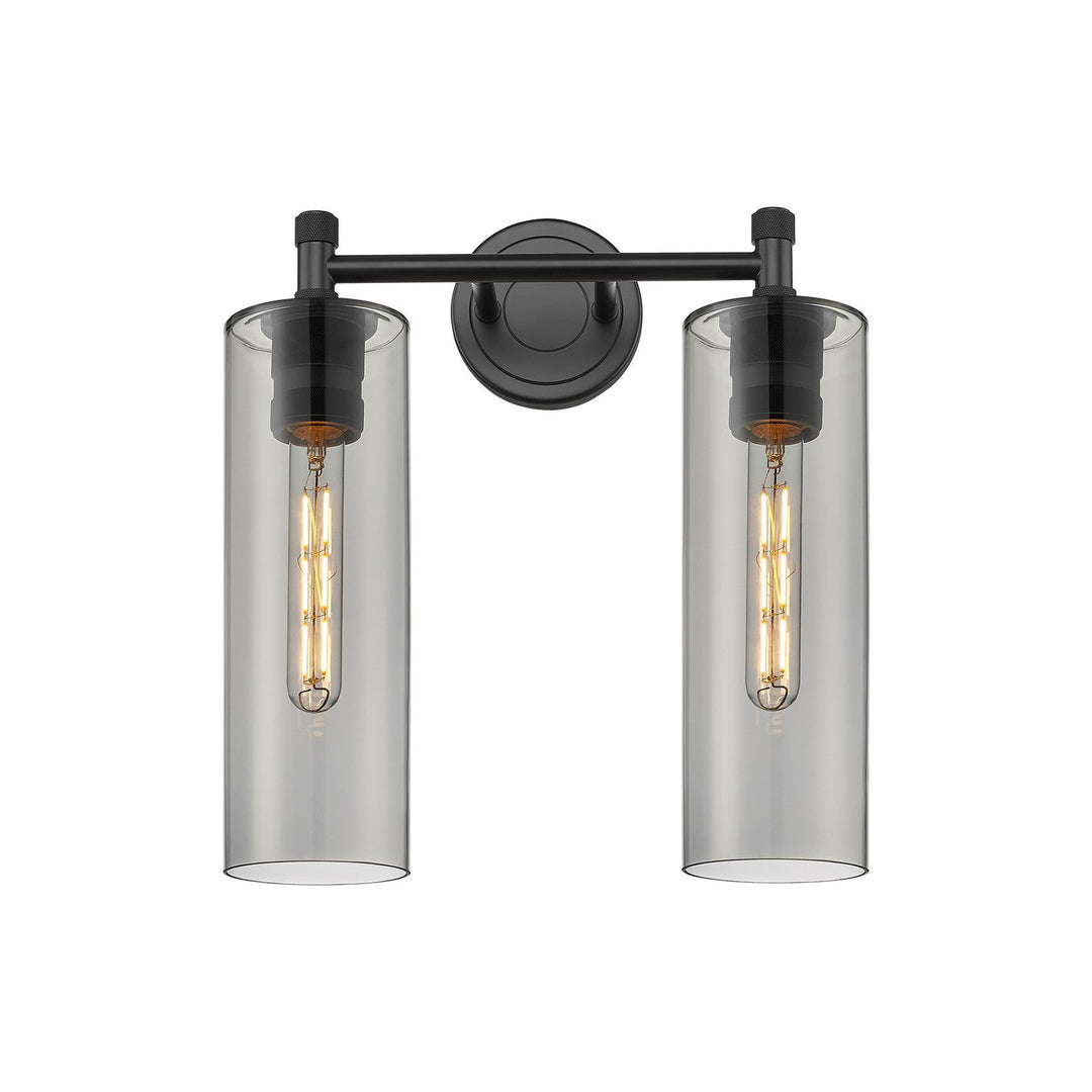Innovations Downtown Urban 434-2W-BK-G434-12SM Bath Vanity Light 14 in. wide - Matte Black
