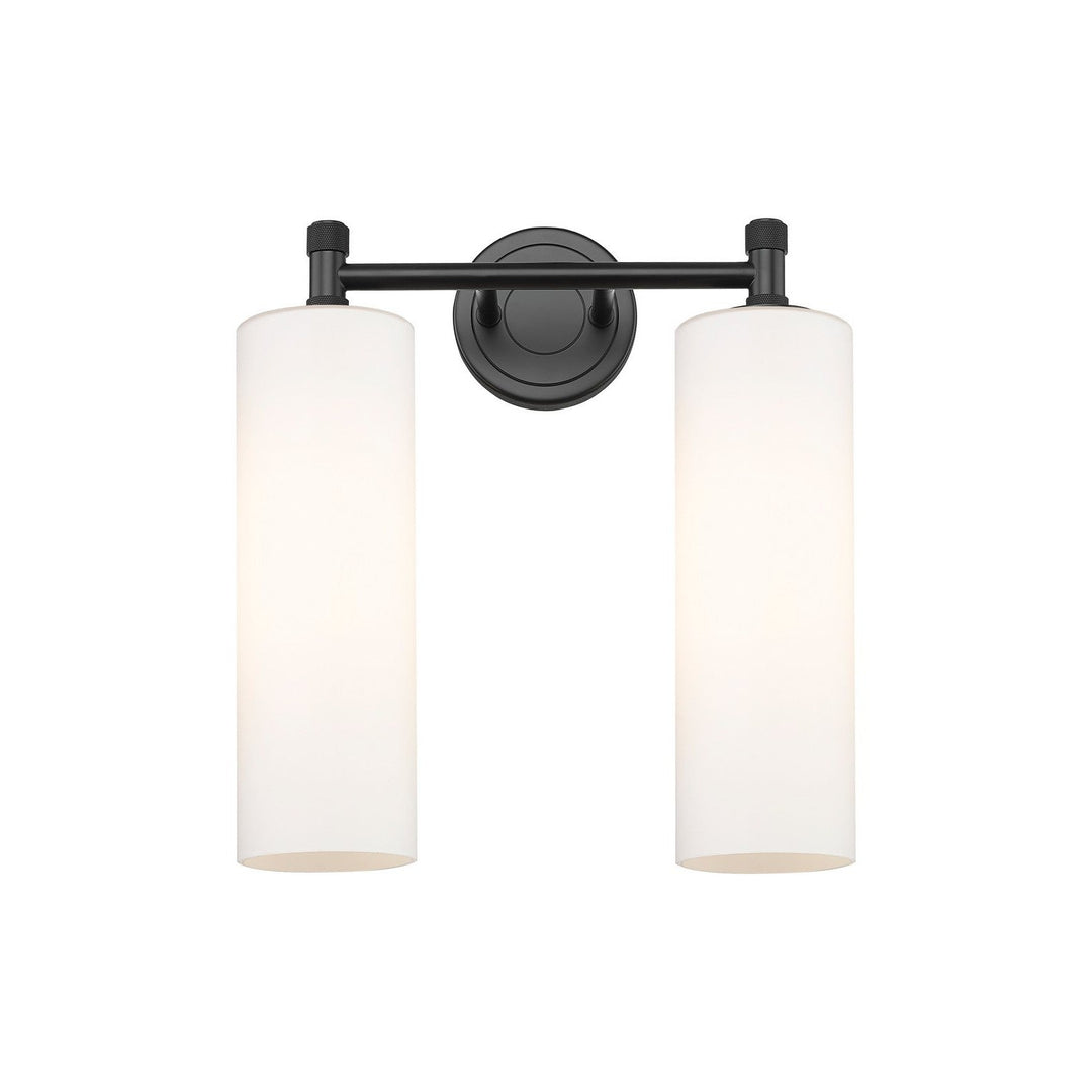 Innovations Downtown Urban 434-2W-BK-G434-12WH Bath Vanity Light 14 in. wide - Matte Black