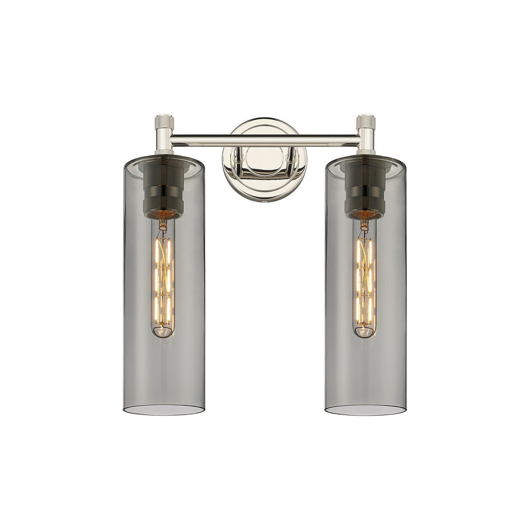 Innovations Downtown Urban 434-2W-PN-G434-12SM Bath Vanity Light 14 in. wide - Polished Nickel