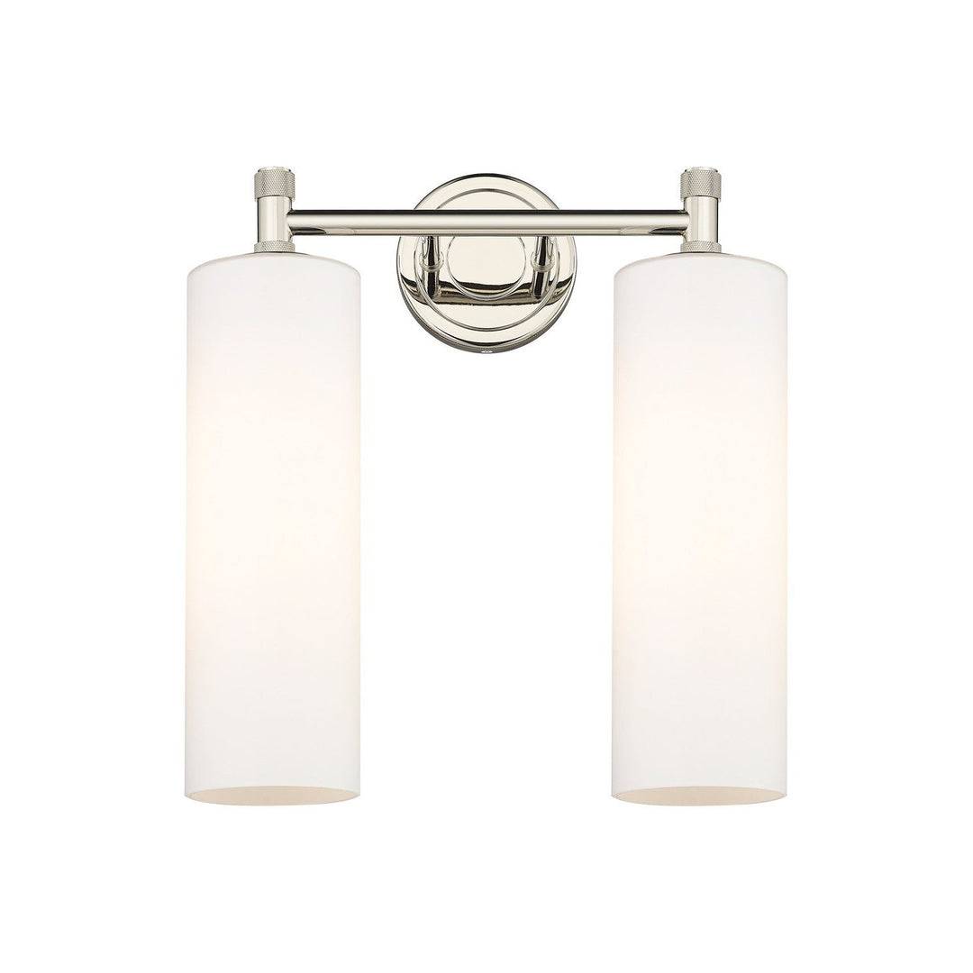 Innovations Downtown Urban 434-2W-PN-G434-12WH Bath Vanity Light 14 in. wide - Polished Nickel