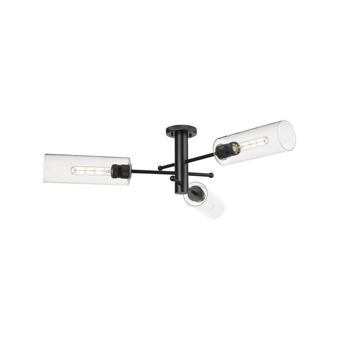 Innovations Downtown Urban 434-3F-BK-G434-12CL Ceiling Light - Matte Black