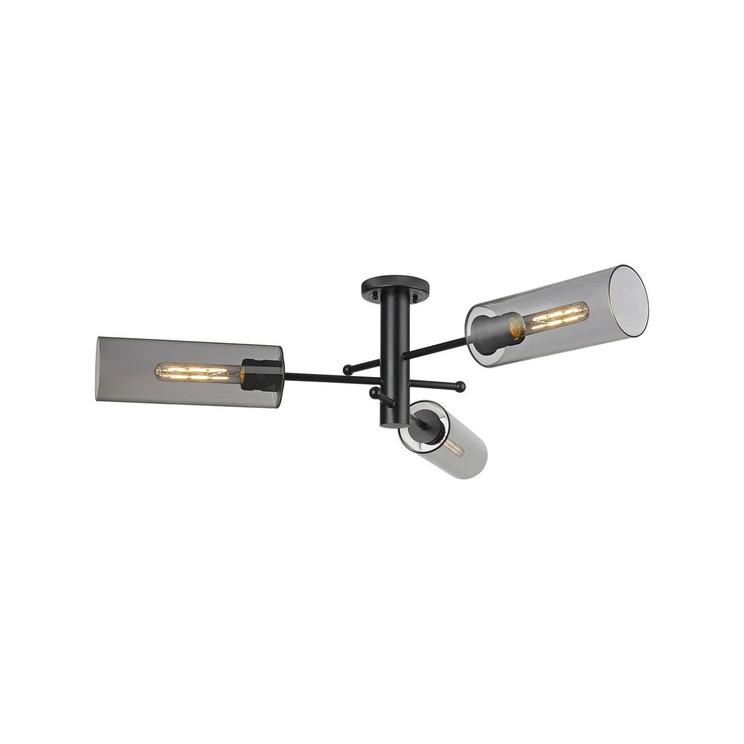 Innovations Downtown Urban 434-3F-BK-G434-12SM Ceiling Light - Matte Black