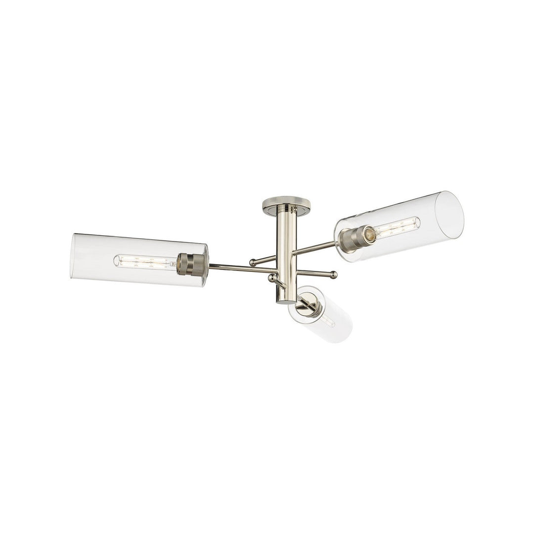 Innovations Downtown Urban 434-3F-PN-G434-12CL Ceiling Light - Polished Nickel