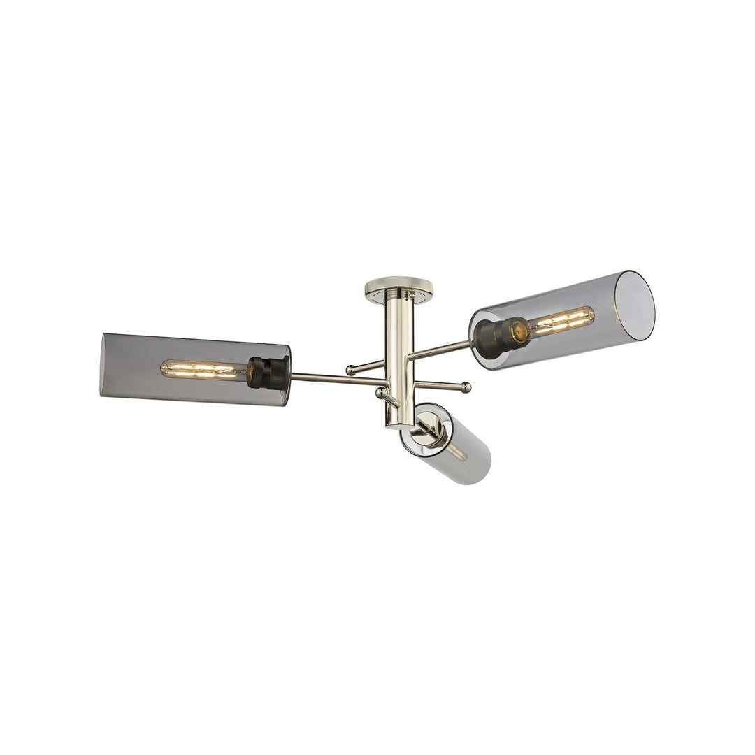 Innovations Downtown Urban 434-3F-PN-G434-12SM Ceiling Light - Polished Nickel