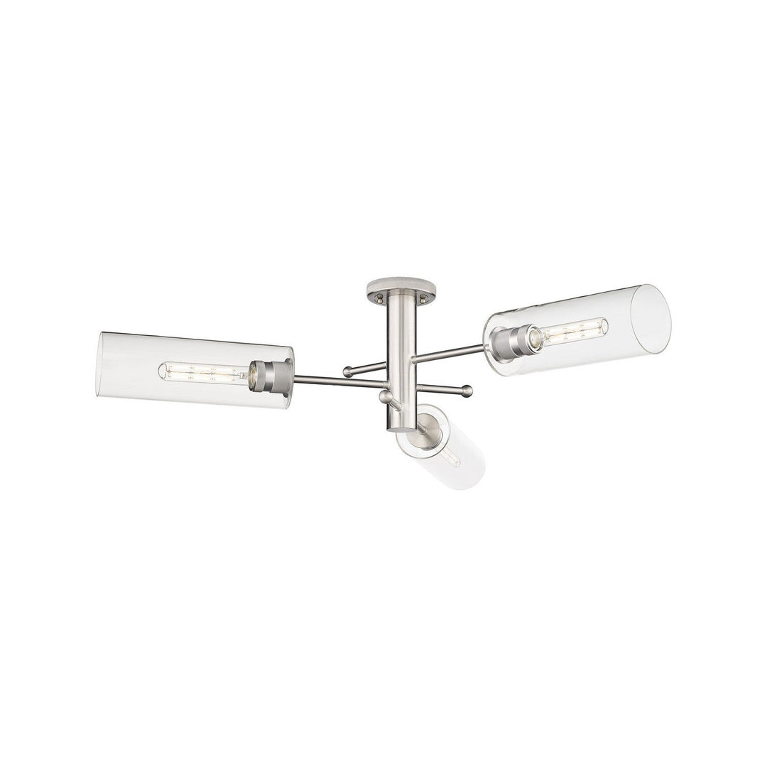 Innovations Downtown Urban 434-3F-SN-G434-12CL Ceiling Light - Satin Nickel