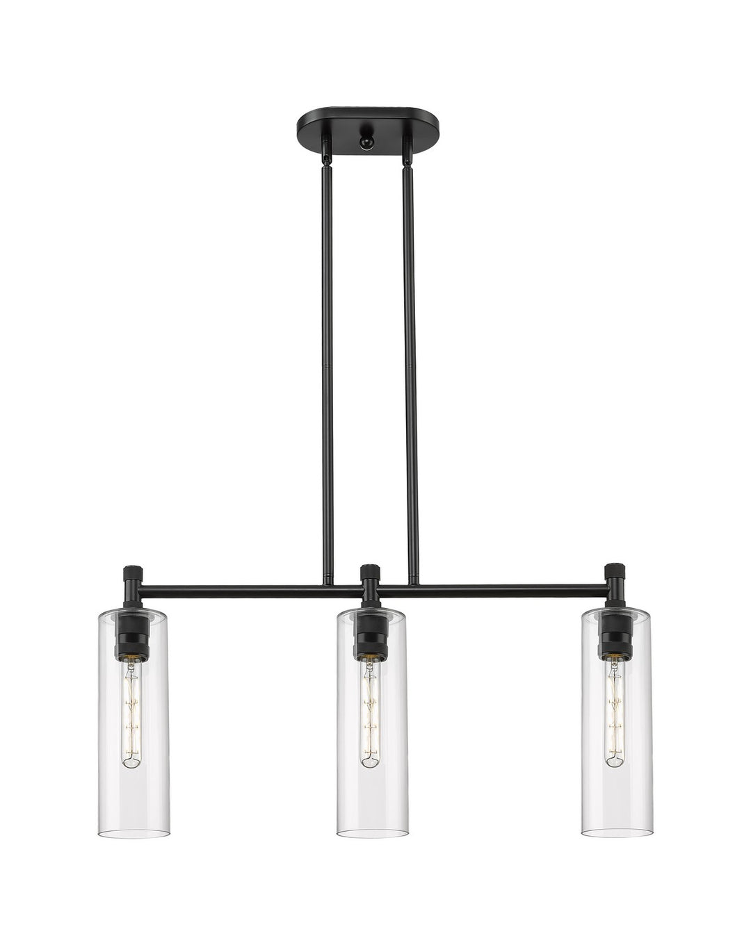 Innovations Downtown Urban 434-3I-BK-G434-12CL Chandelier Light - Matte Black
