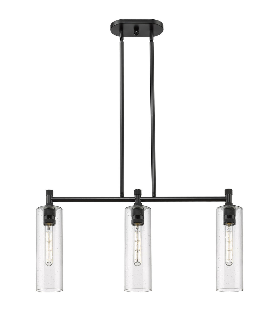 Innovations Downtown Urban 434-3I-BK-G434-12SDY Chandelier Light - Matte Black
