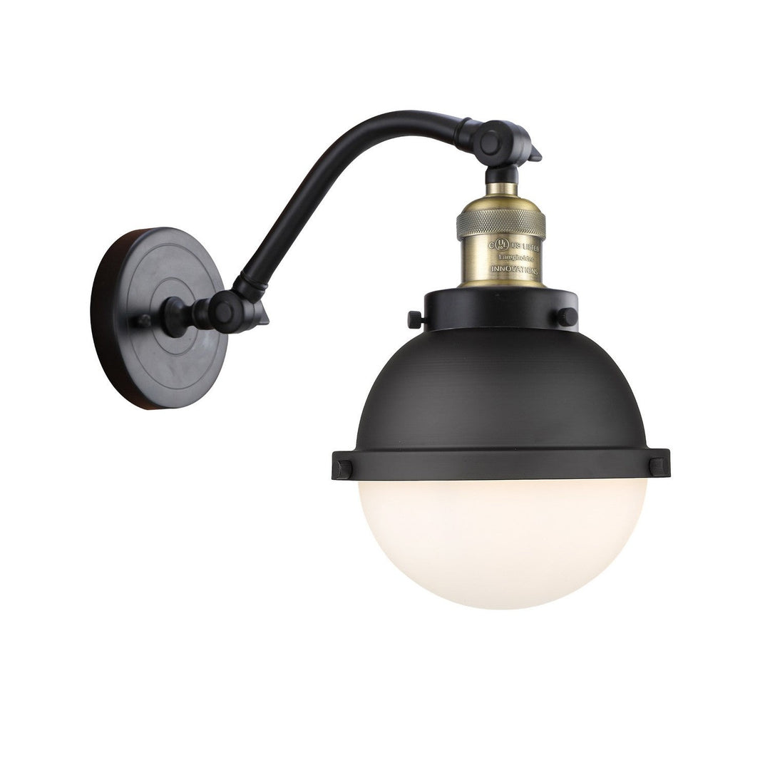 Innovations Franklin Restoration 515-1W-BAB-HFS-61-BK Wall Sconce Light - Black Antique Brass