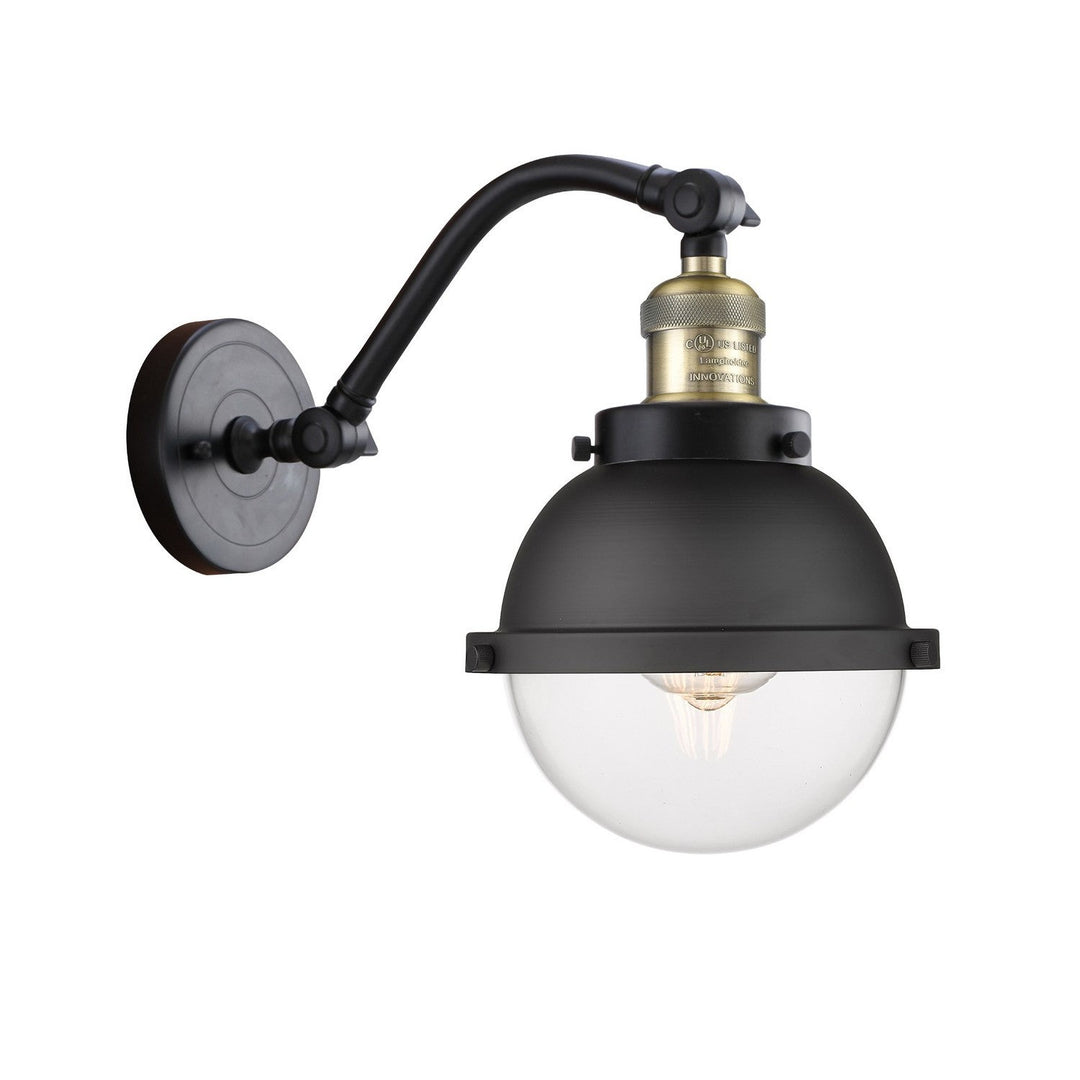 Innovations Franklin Restoration 515-1W-BAB-HFS-62-BK Wall Sconce Light - Black Antique Brass