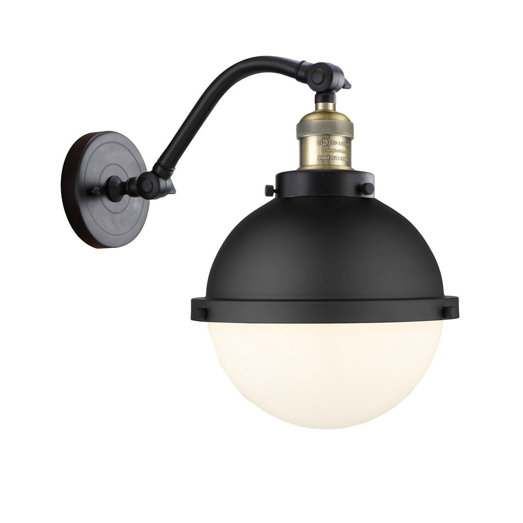 Innovations Franklin Restoration 515-1W-BAB-HFS-81-BK Wall Sconce Light - Black Antique Brass