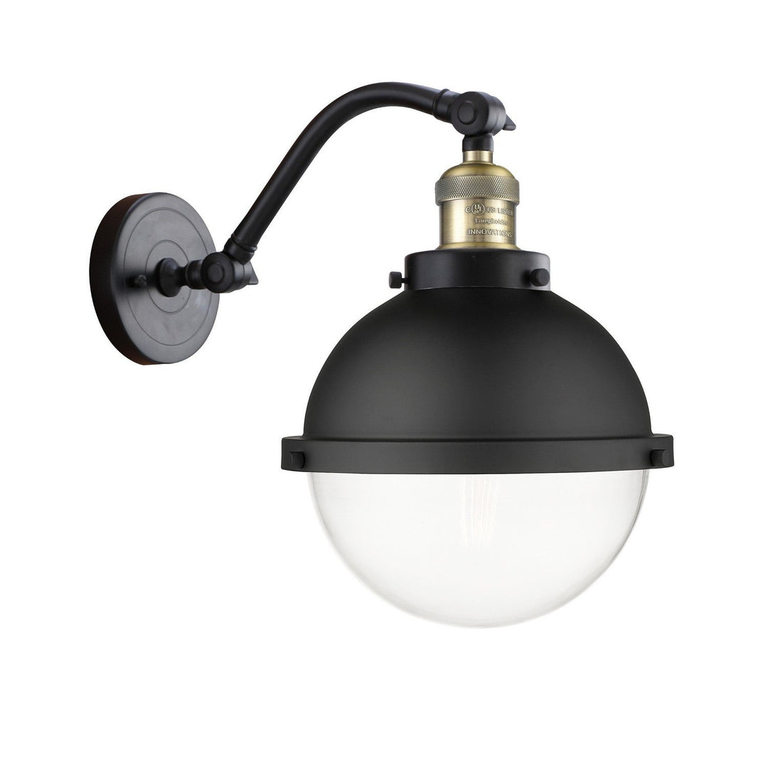 Innovations Franklin Restoration 515-1W-BAB-HFS-82-BK Wall Sconce Light - Black Antique Brass