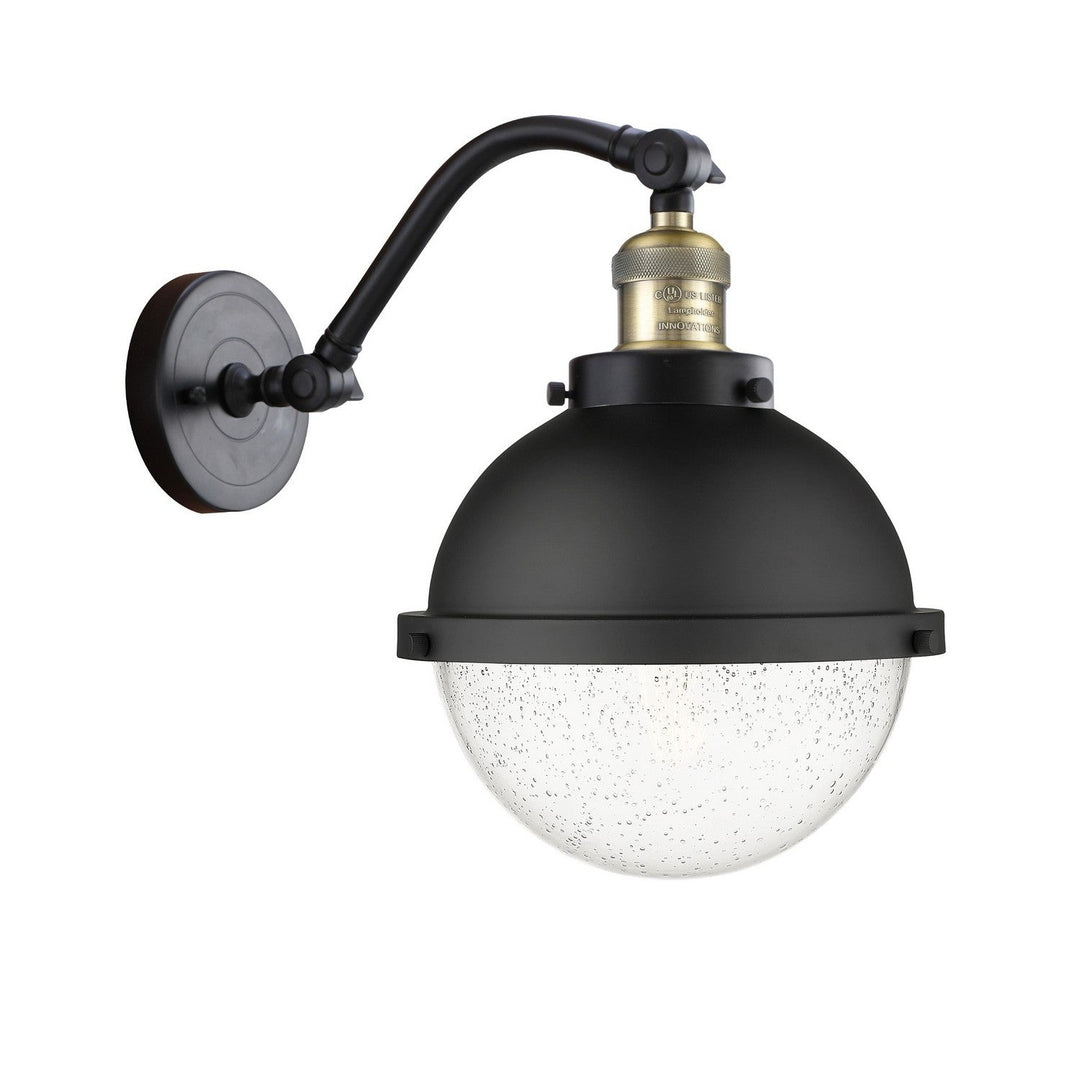 Innovations Franklin Restoration 515-1W-BAB-HFS-84-BK Wall Sconce Light - Black Antique Brass