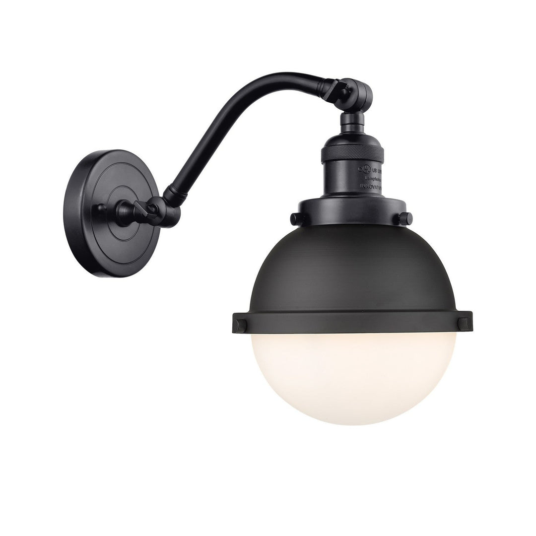 Innovations Franklin Restoration 515-1W-BK-HFS-61-BK Wall Sconce Light - Matte Black