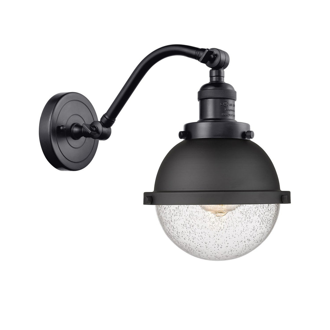 Innovations Franklin Restoration 515-1W-BK-HFS-64-BK Wall Sconce Light - Matte Black