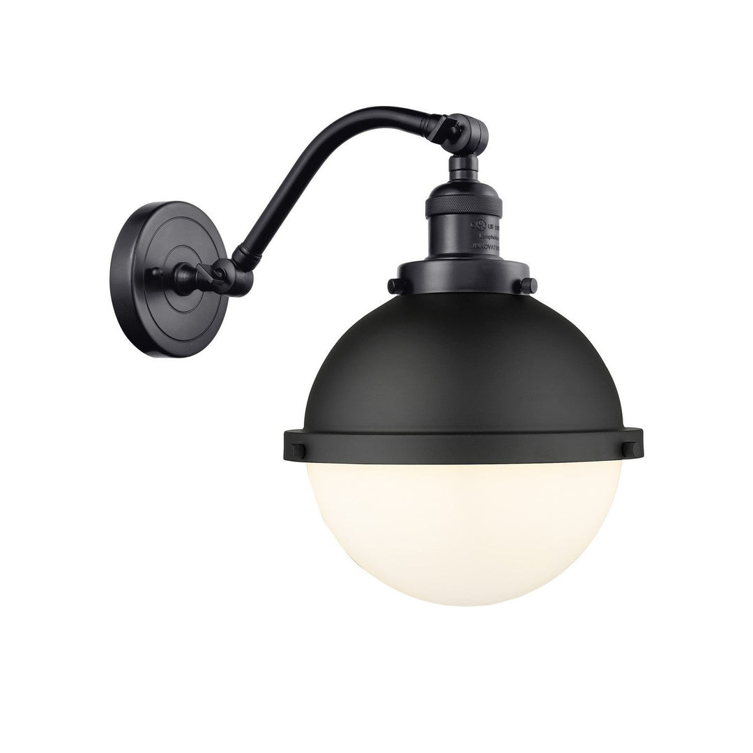 Innovations Franklin Restoration 515-1W-BK-HFS-81-BK Wall Sconce Light - Matte Black
