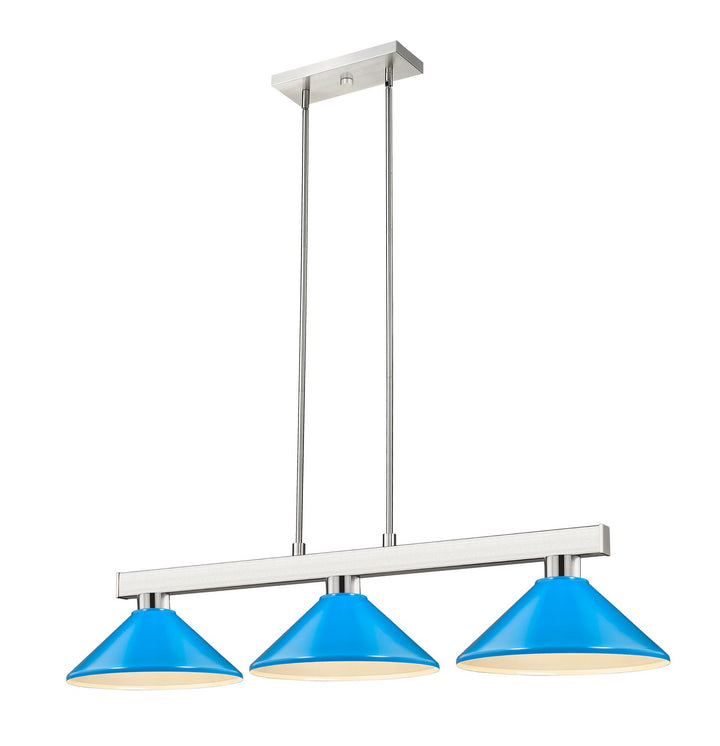 Z-Lite Lighting 152BN-MEB Modern Cobalt Pendant Light Brushed Nickel