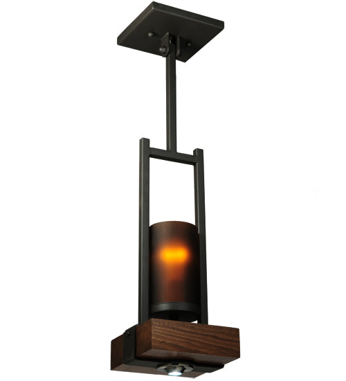 Meyda Tiffany Grand Terrace 136684 Pendant Light - Natural Wood, Wrought Iron