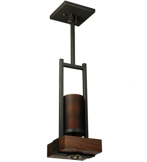Meyda Tiffany Grand Terrace 136684 Pendant Light - Natural Wood, Wrought Iron