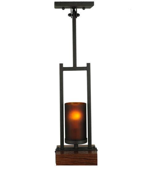 Meyda Tiffany Grand Terrace 136684 Pendant Light - Natural Wood, Wrought Iron