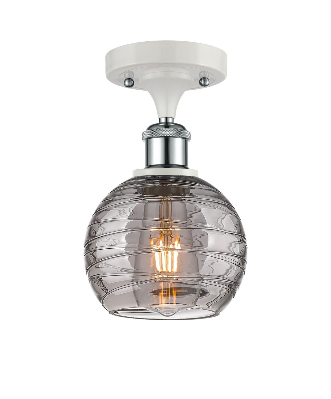 Innovations Ballston 516-1C-WPC-G1213-6SM Ceiling Light - White and Polished Chrome