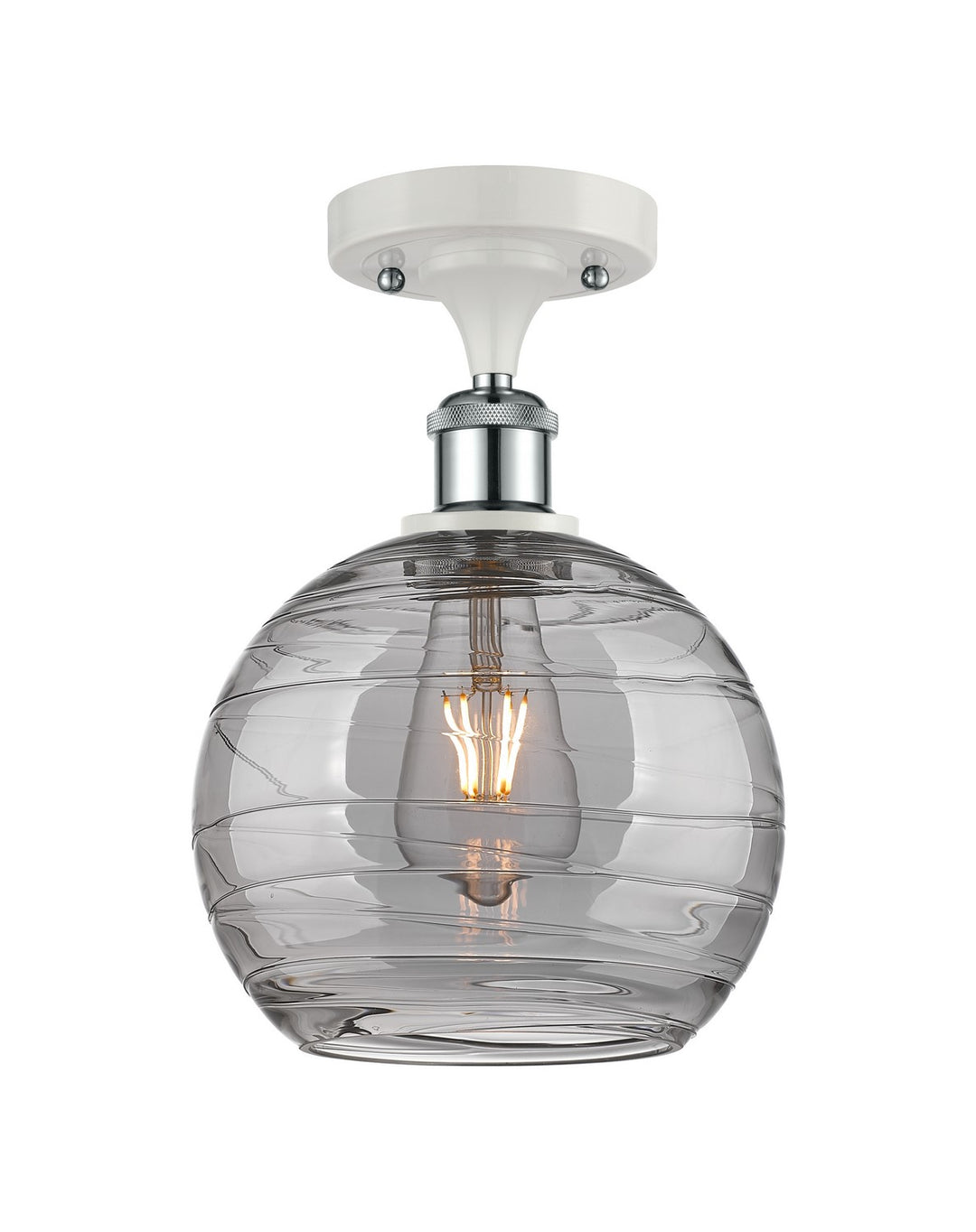 Innovations Ballston 516-1C-WPC-G1213-8SM Ceiling Light - White and Polished Chrome