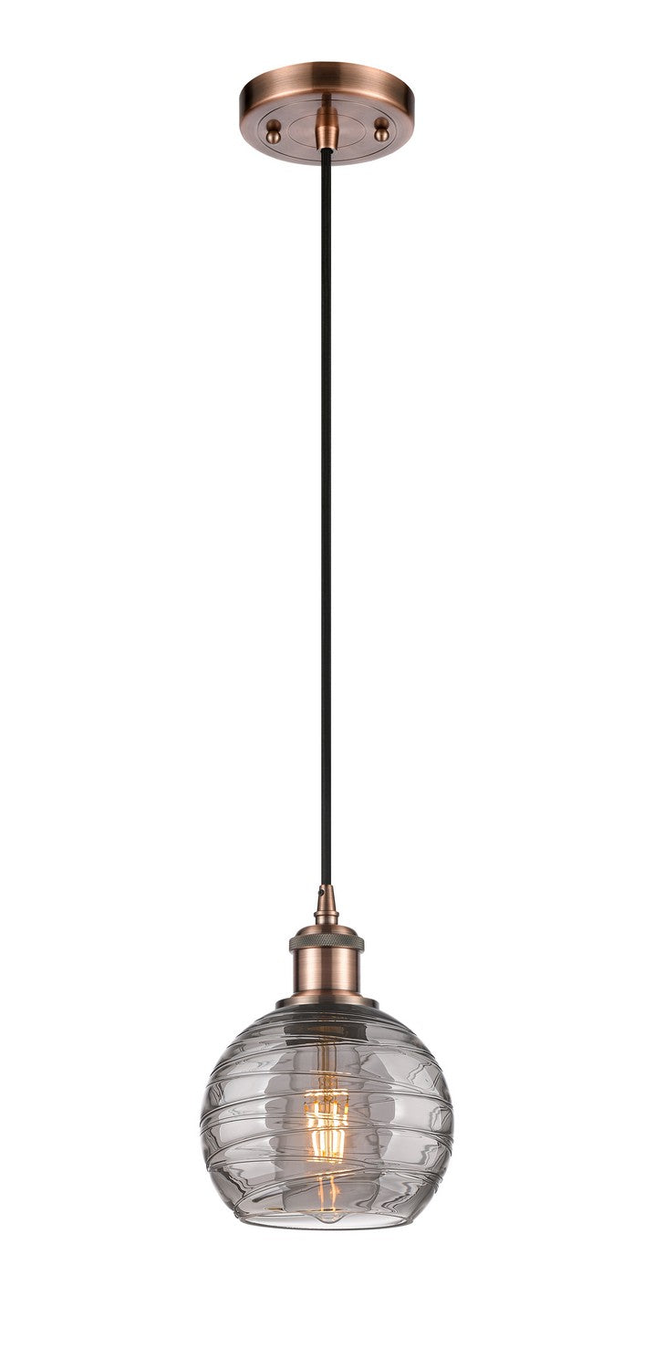 Innovations Ballston 516-1P-AC-G1213-6SM Pendant Light - Antique Copper
