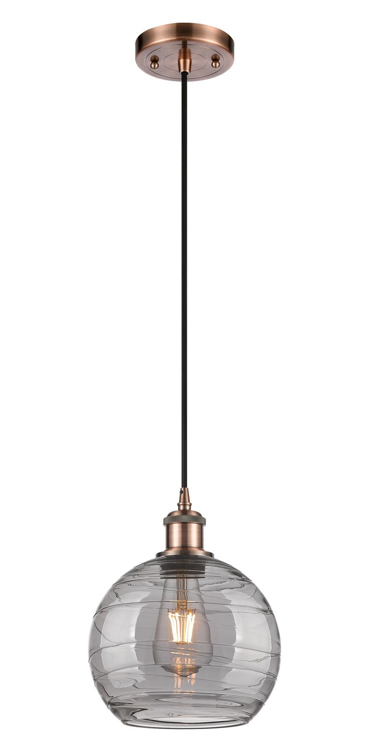 Innovations Ballston 516-1P-AC-G1213-8SM Pendant Light - Antique Copper