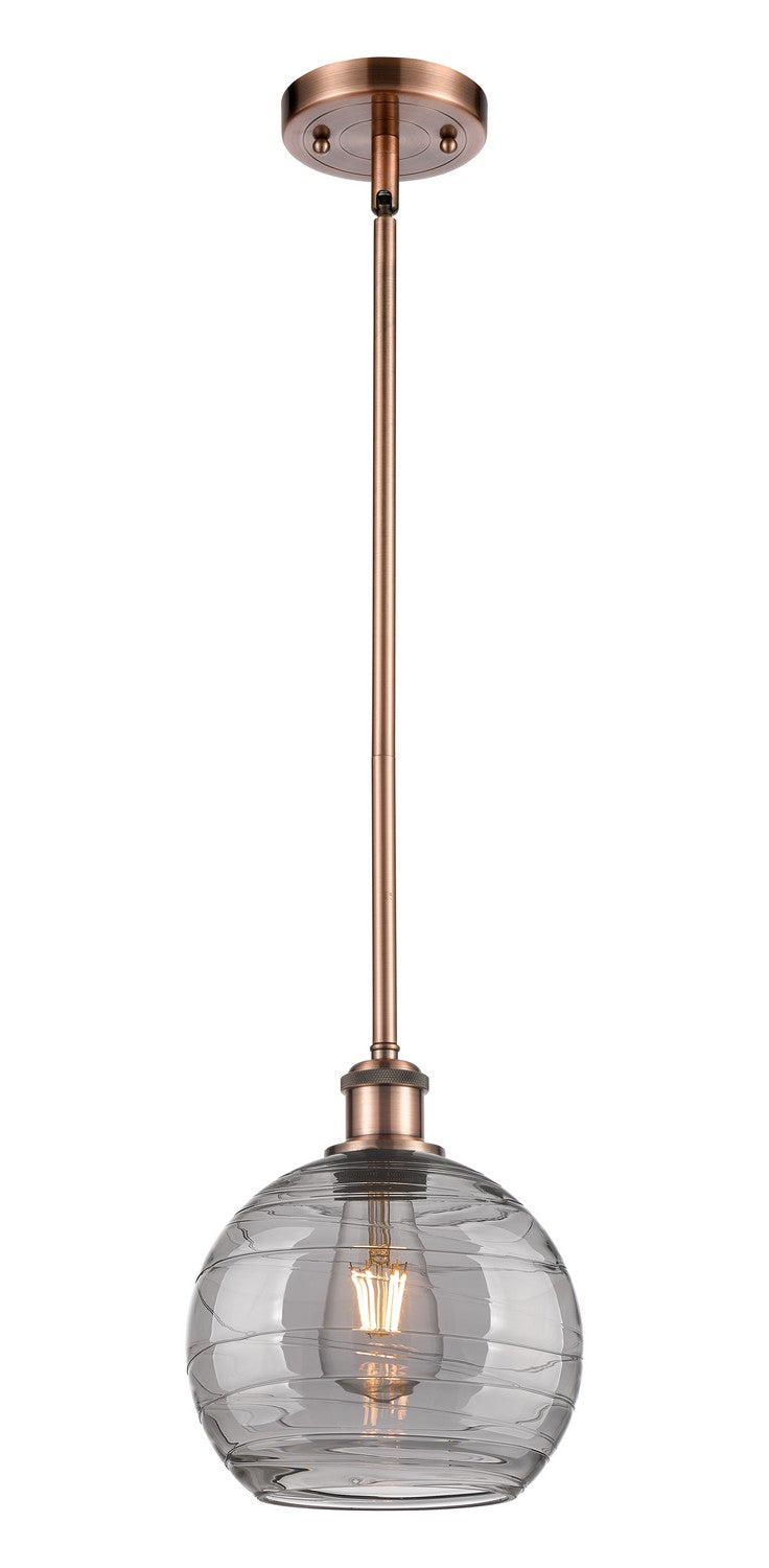 Innovations Ballston 516-1S-AC-G1213-8SM Pendant Light - Antique Copper