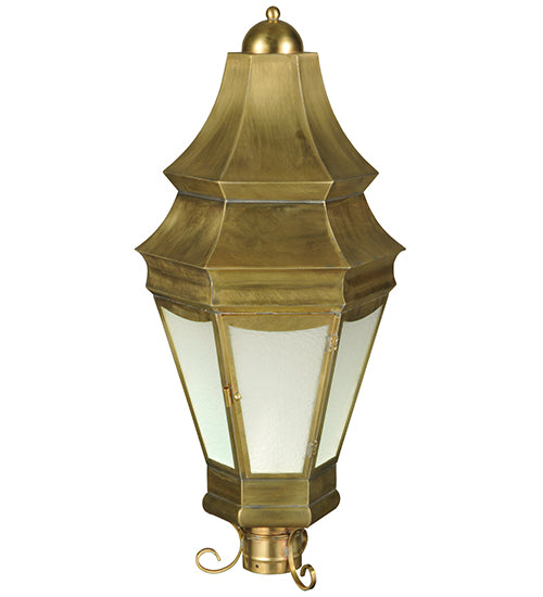 Meyda Tiffany Lighting 136812 Statesboro One Light Post Mount Outdoor Brass