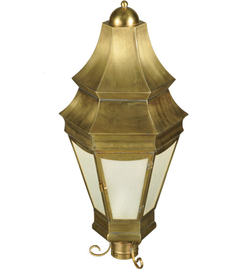 Meyda Tiffany Lighting 136812 Statesboro One Light Post Mount Outdoor Brass