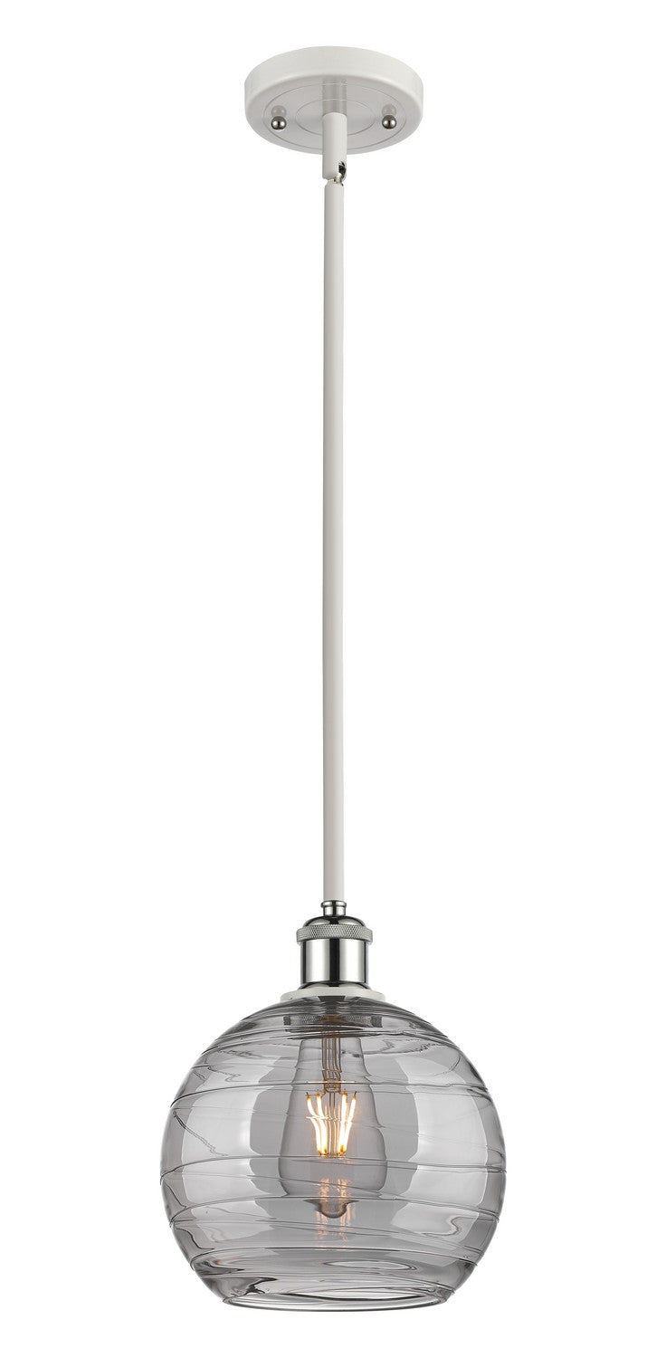 Innovations Ballston 516-1S-WPC-G1213-8SM Pendant Light - White and Polished Chrome