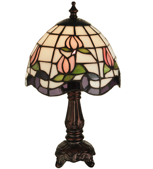 Meyda Tiffany Lighting 136921 Roseborder One Light Mini Lamp Lamp Bronze / Dark